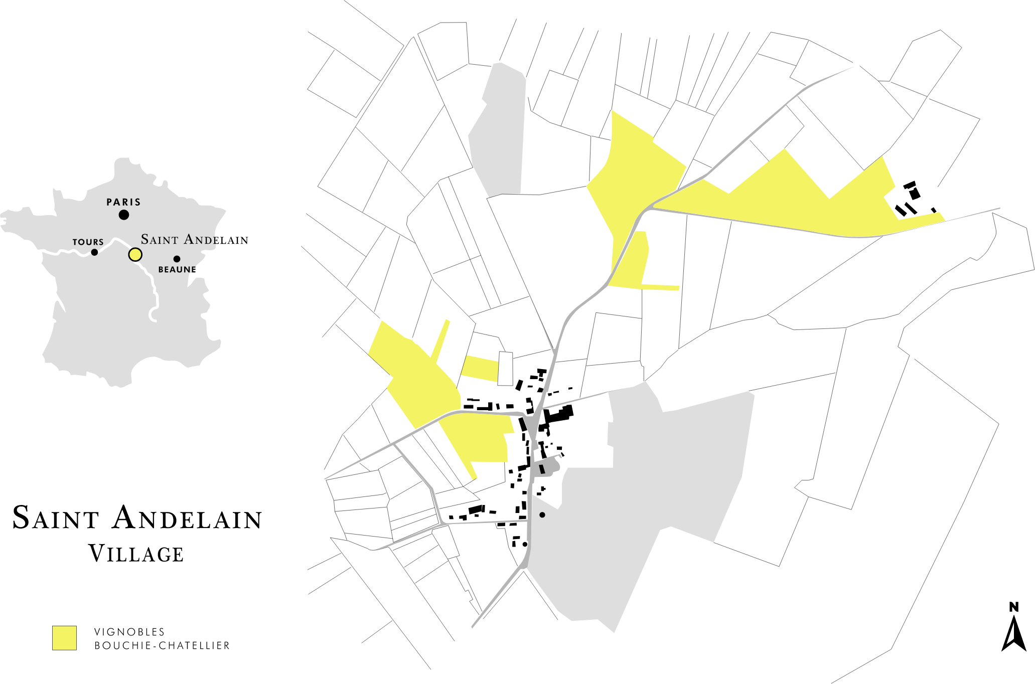 Carte des parcelles du Domaine Bouchié-Chatellier, appellation Pouilly-Fumé